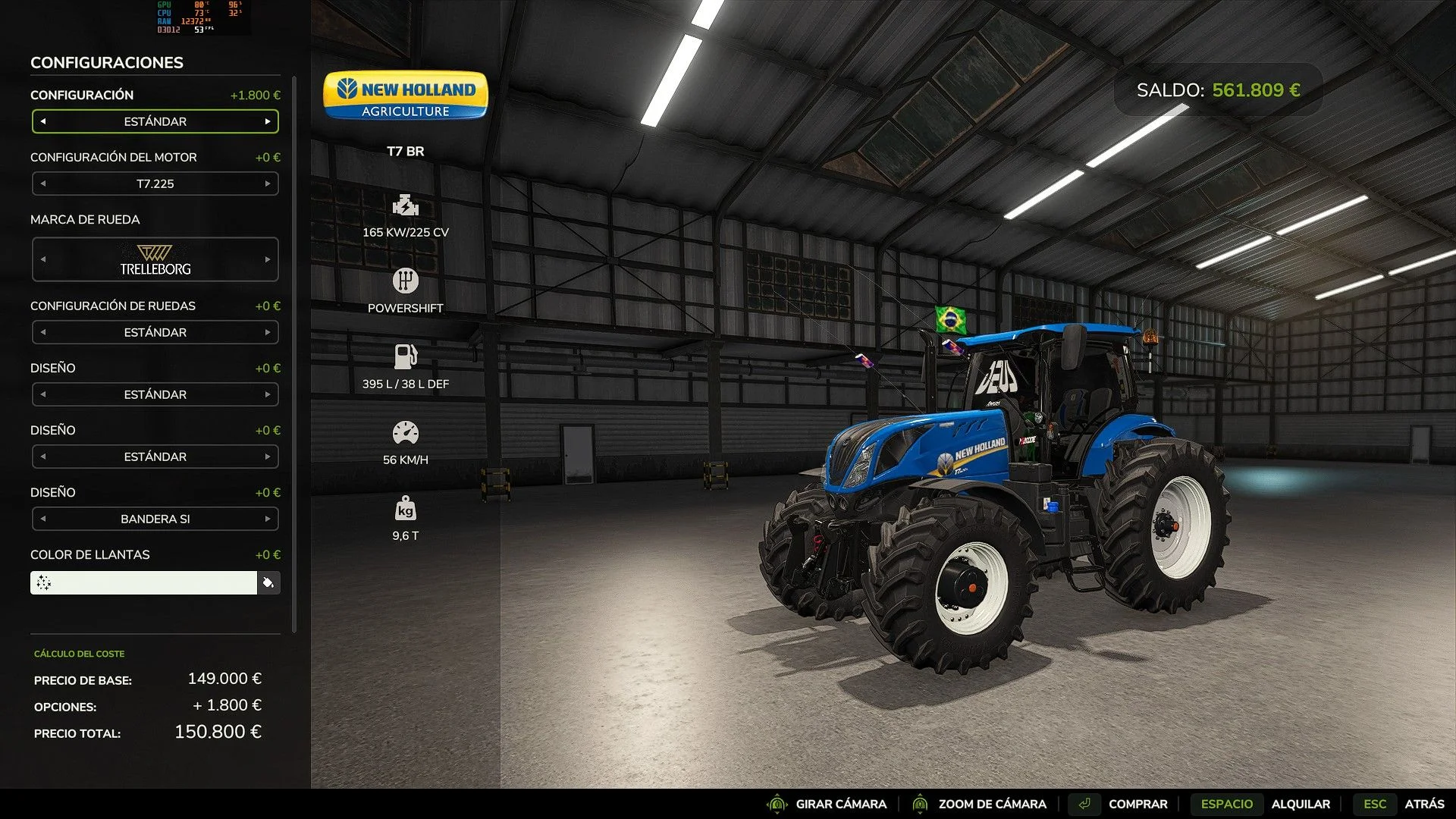 FS25 New Holland T7 BR 225 V1.0 Tractors Mod FS25 Mod Free Download