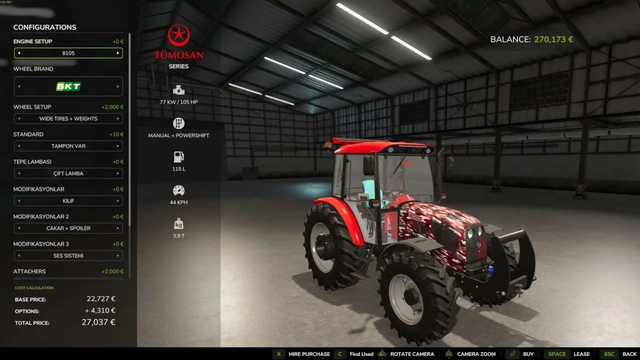 FS25 Tumosan 8100 Beta 2 v1.0 Tractors Mod