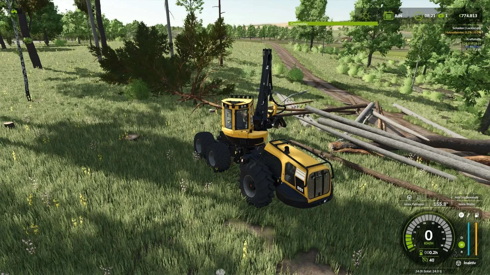 FS25 Wood harvester Komatsu 951 v1.0.1 Tractors Mod FS25 Mod Free Download