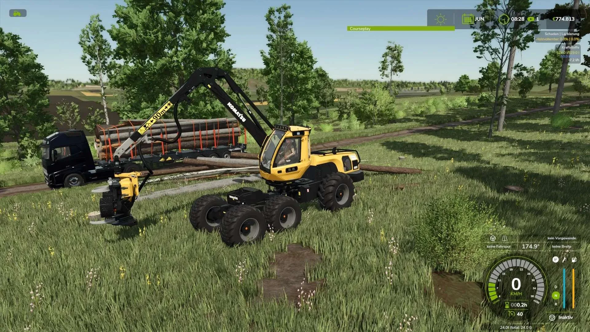 FS25 Wood harvester Komatsu 951 v1.0 Tractors Mod FS25 Mod Free Download