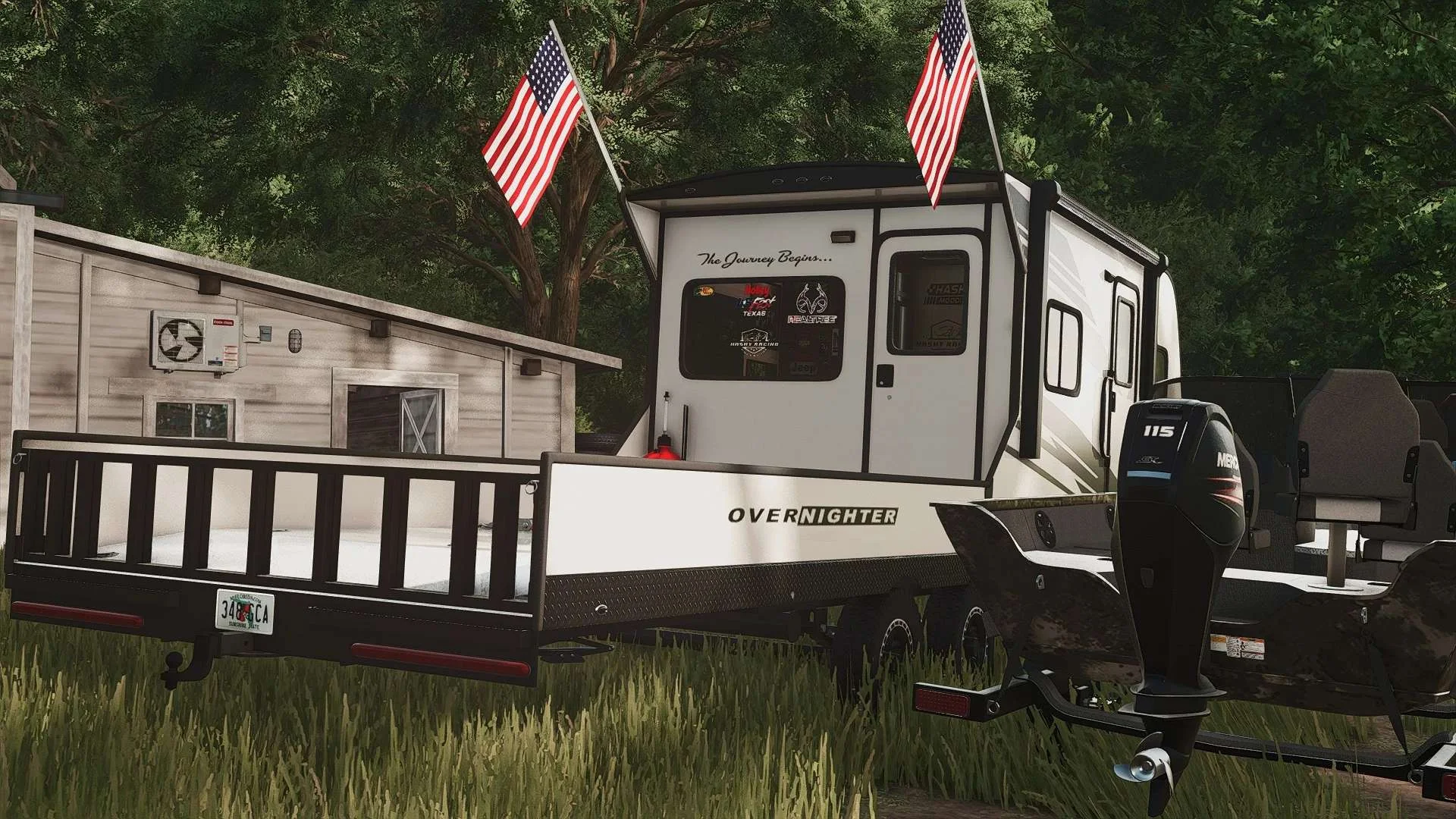 FS25 2025 Genesis Supreme 12-14.6RB Toy Hauler Camper v1.0 Trailers Mod FS25 Mod Free Download