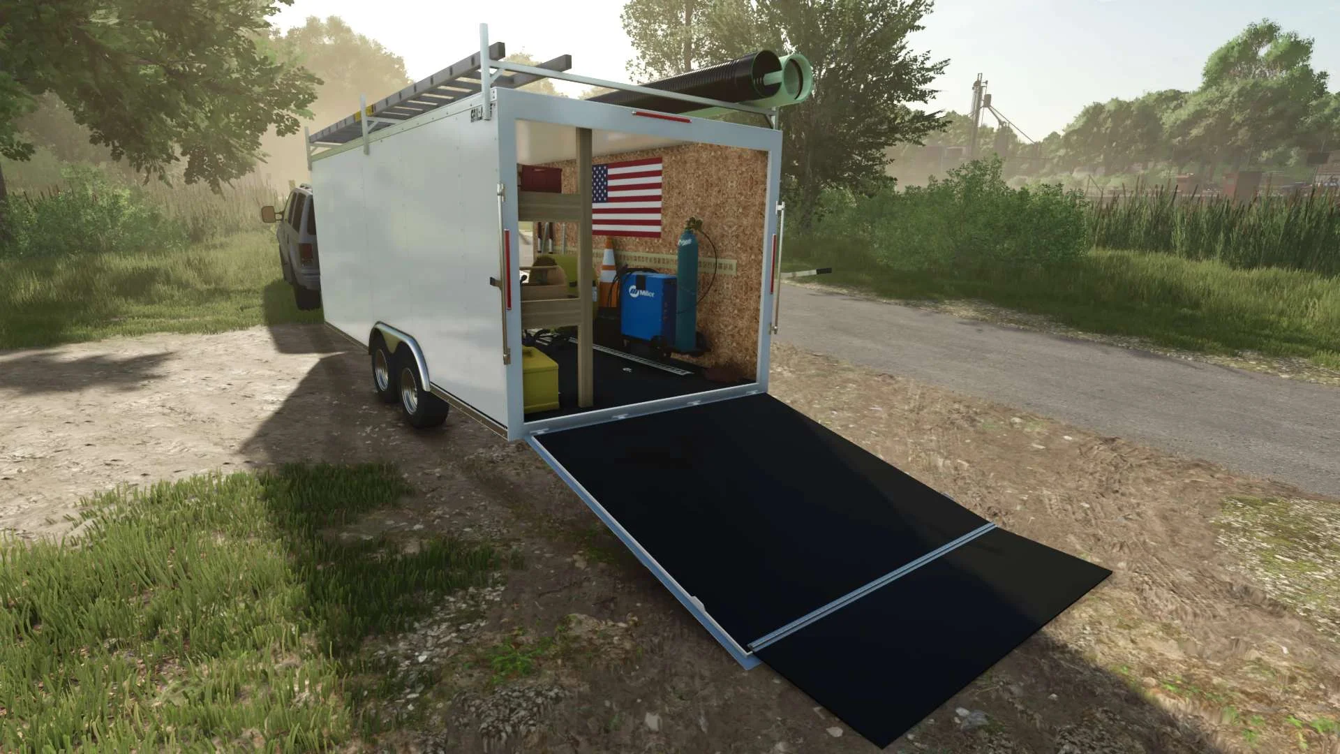 FS25 20ft Enclosed Trailer v1.0 Trailers Mod FS25 Mod Free Download