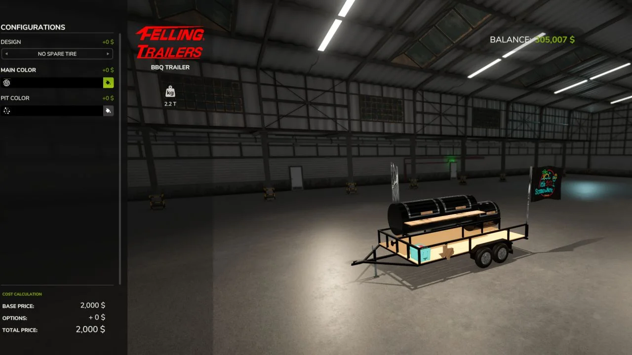 FS25 BBQ Trailer V1.0 Trailers Mod FS25 Mod Free Download