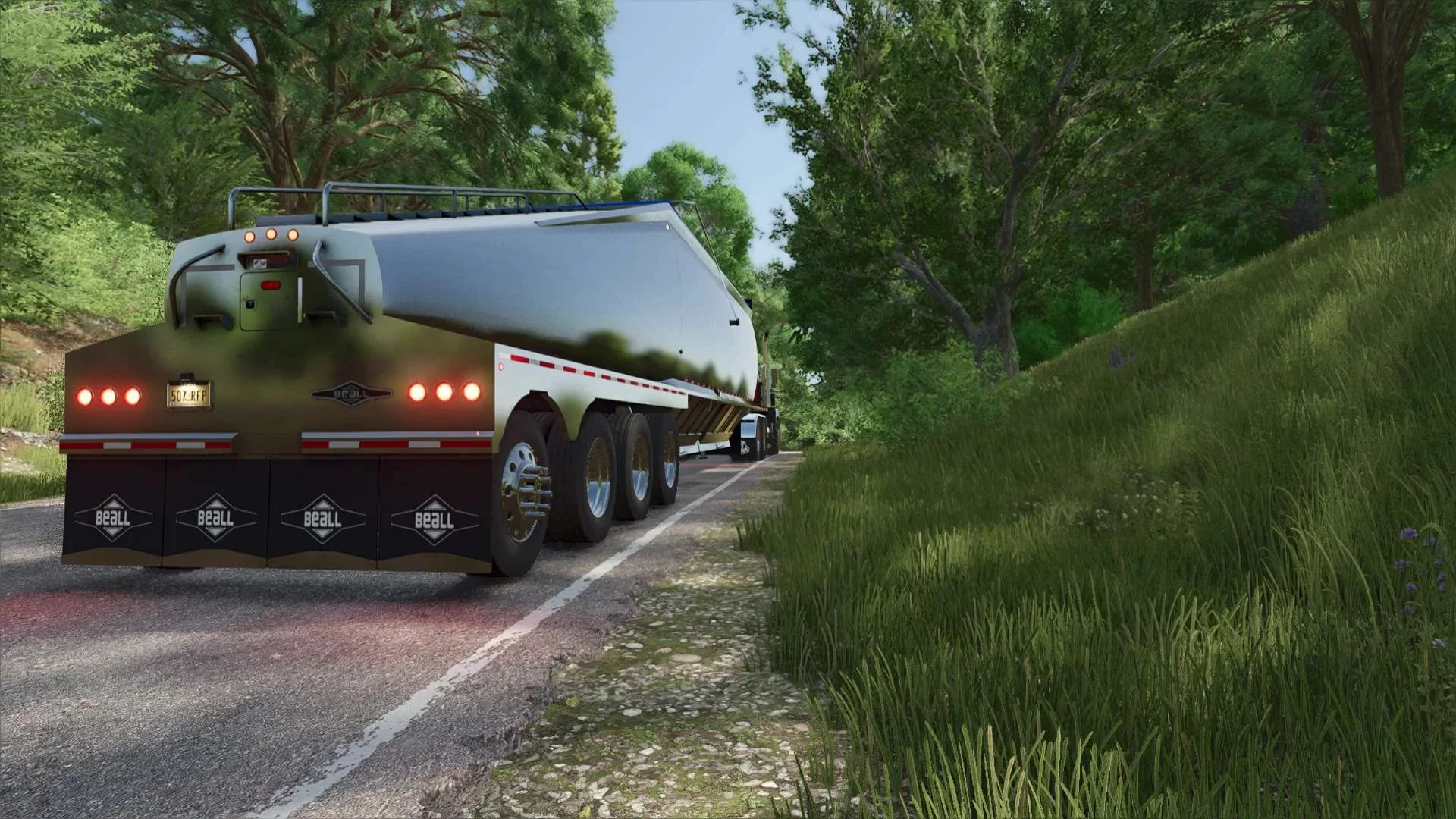 FS25 Beall Bullet Quad Axle Belly Dump v1.0 Trailers Mod FS25 Mod Free Download
