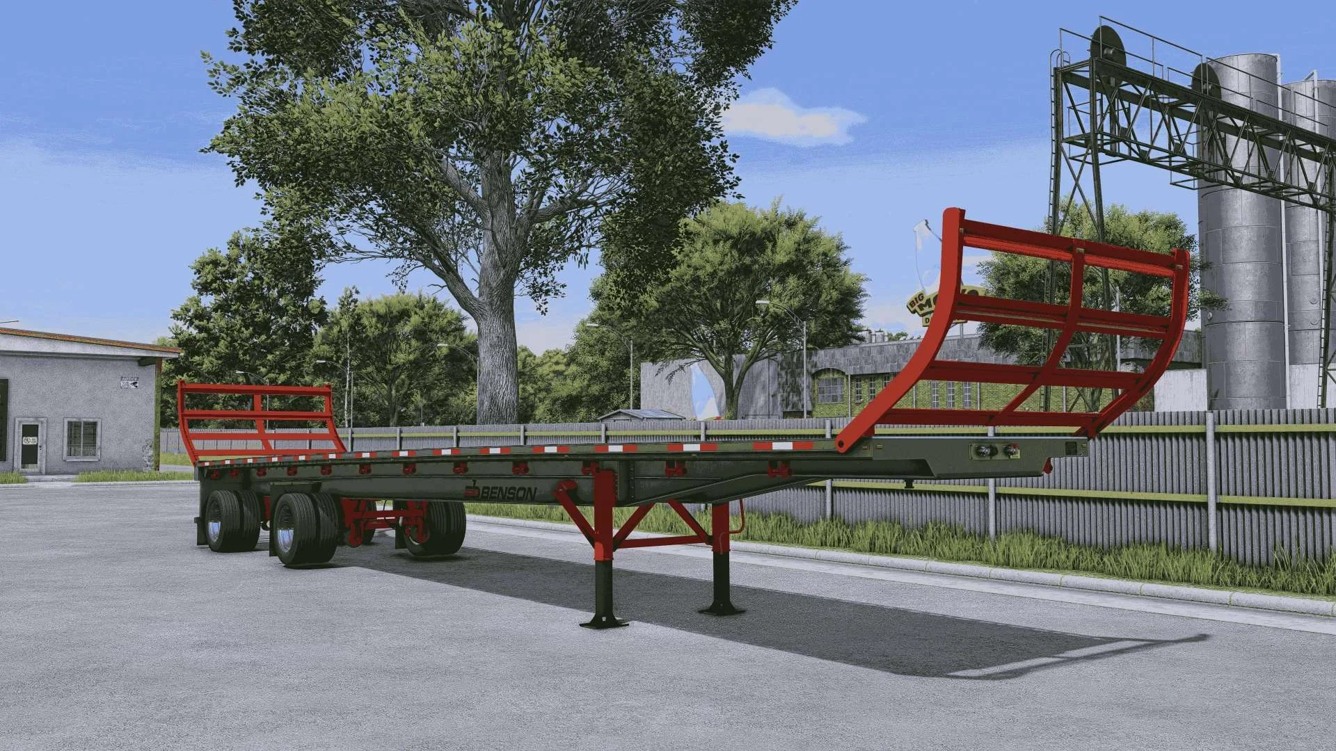 FS25 Benson Flatbed Auto Load v1.0 Trailers Mod FS25 Mod Free Download