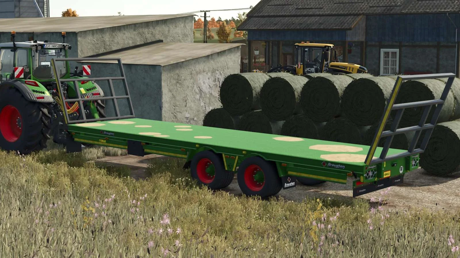 FS25 Broughan 28 Foot Low Bed Flat Trailer v1.0 Trailers Mod FS25 Mod Free Download