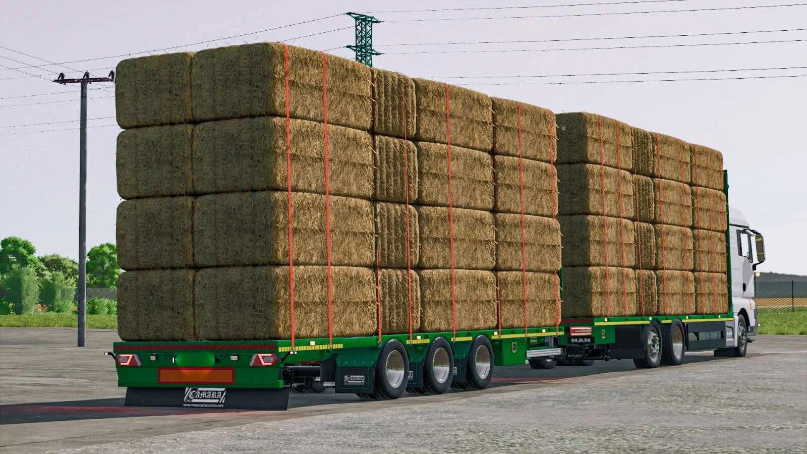 FS25 Camara Straw Transport Trailer v1.0 Trailers Mod FS25 Mod Free Download