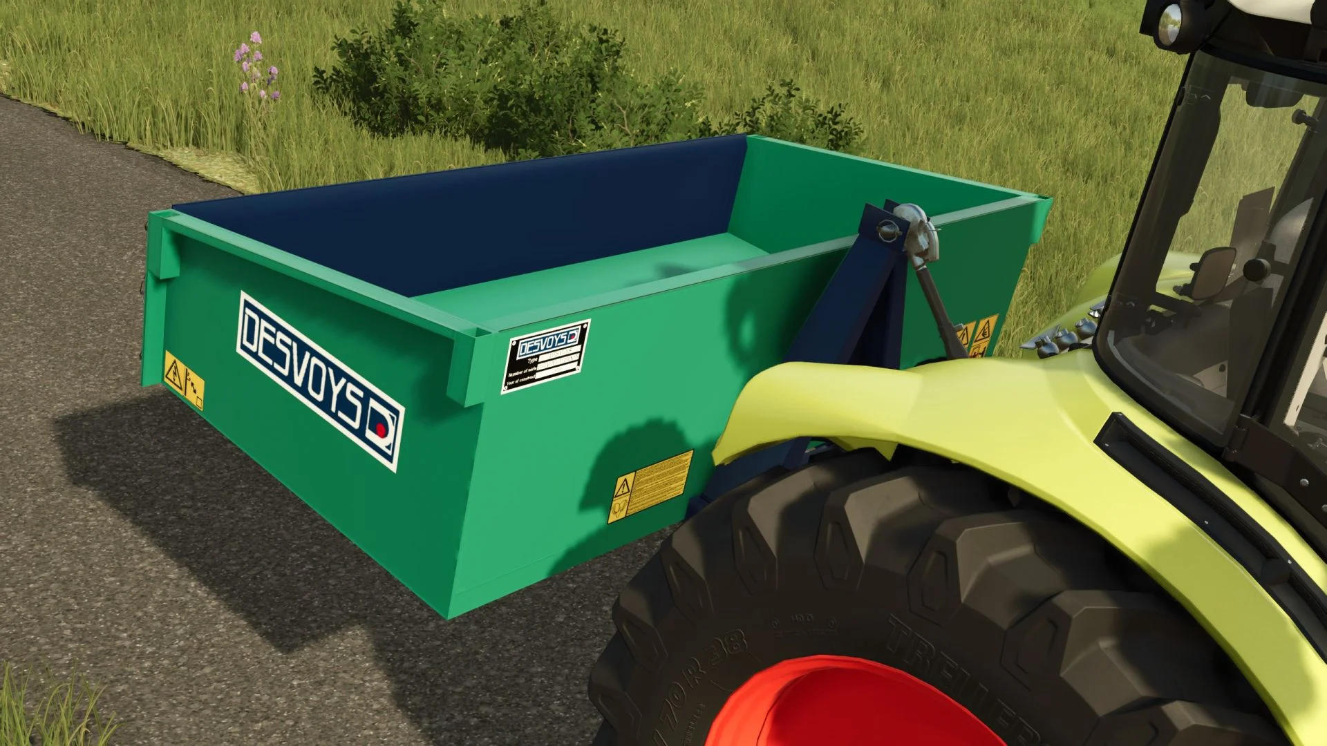 FS25 Desvoys 3-point mounted skip V1.0 Trailers Mod FS25 Mod Free Download