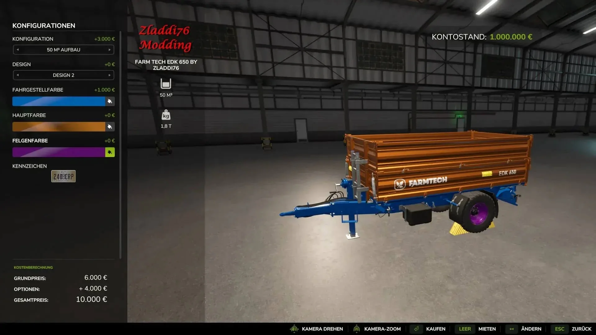 FS25 Farmtech Edk 650 v1.0 Trailers Mod FS25 Mod Free Download