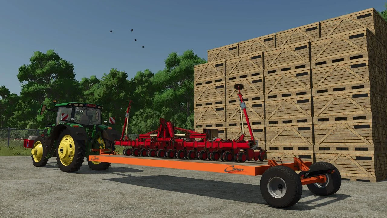 FS25 Flatbed Trailer Cochet V1.0 Trailers Mod FS25 Mod Free Download