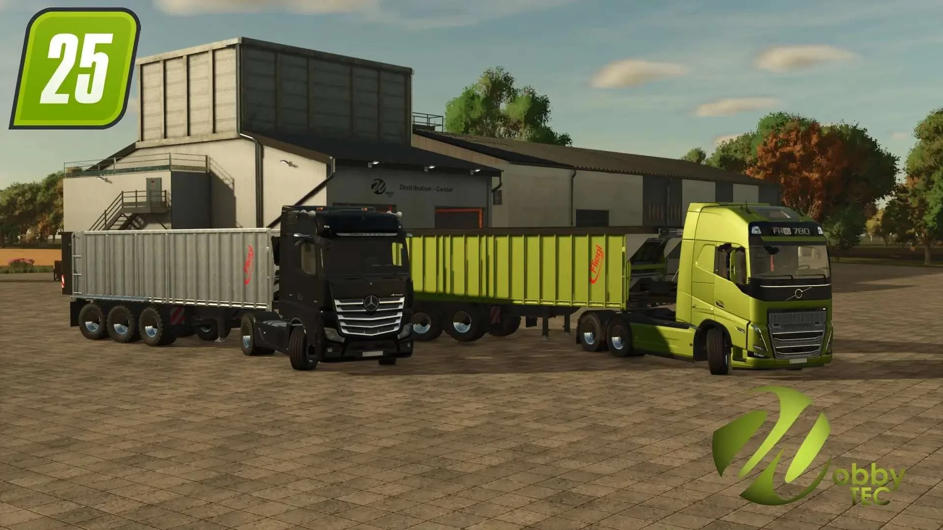FS25 FLIEGL ASS298 3-axle push-off shield trailer WobbyTec v1.0.0.1 Trailers Mod FS25 Mod Free Download