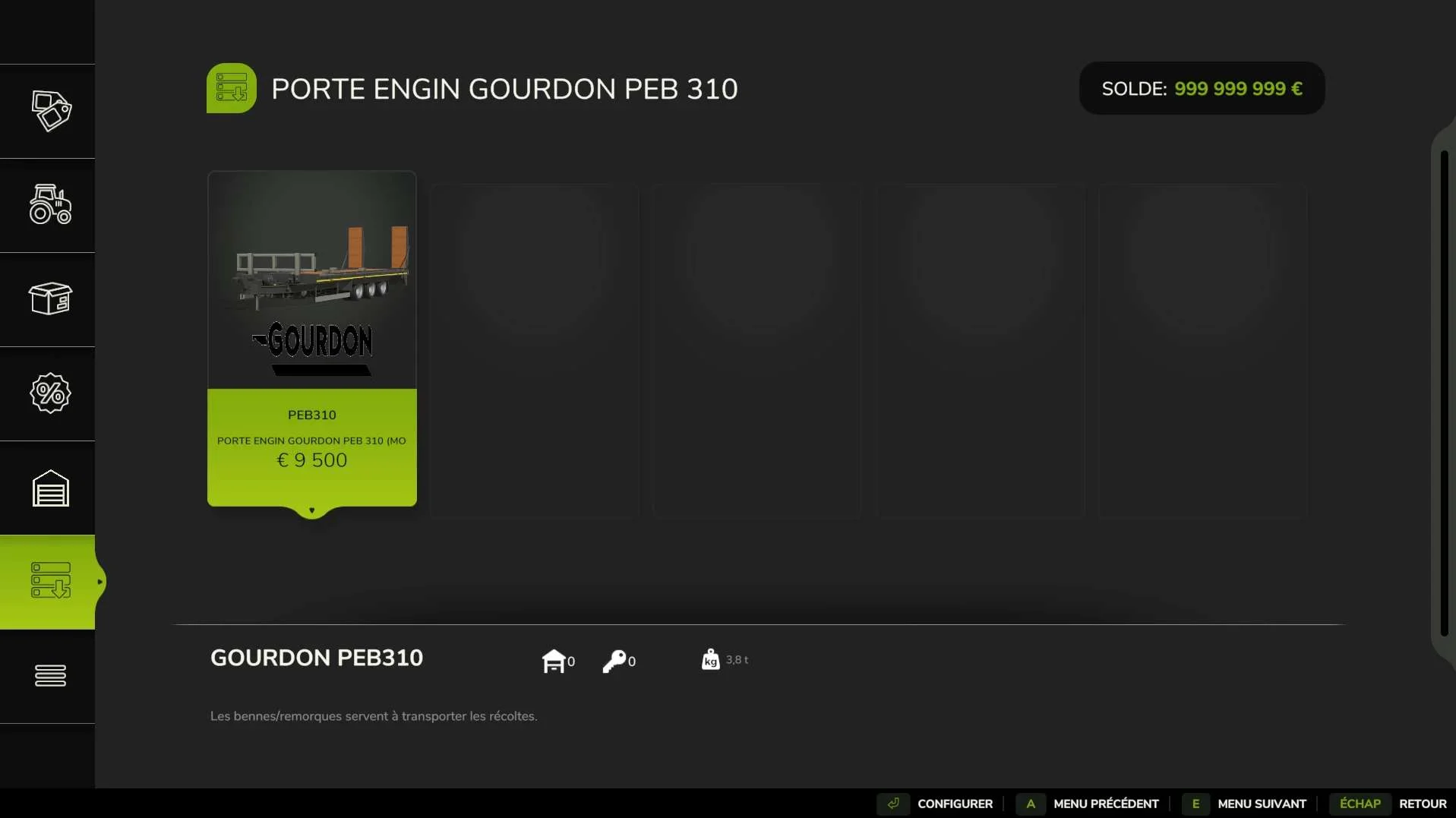 FS25 Gourdon PEB310 v1.0 Trailers Mod FS25 Mod Free Download