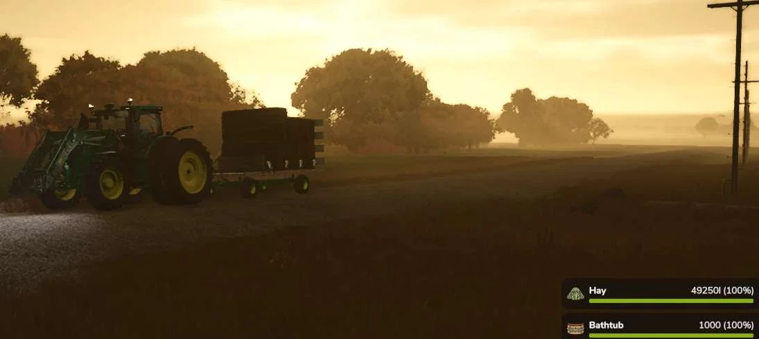 FS25 John Deere 1075 Hay Wagon v1.0 Trailers Mod FS25 Mod Free Download