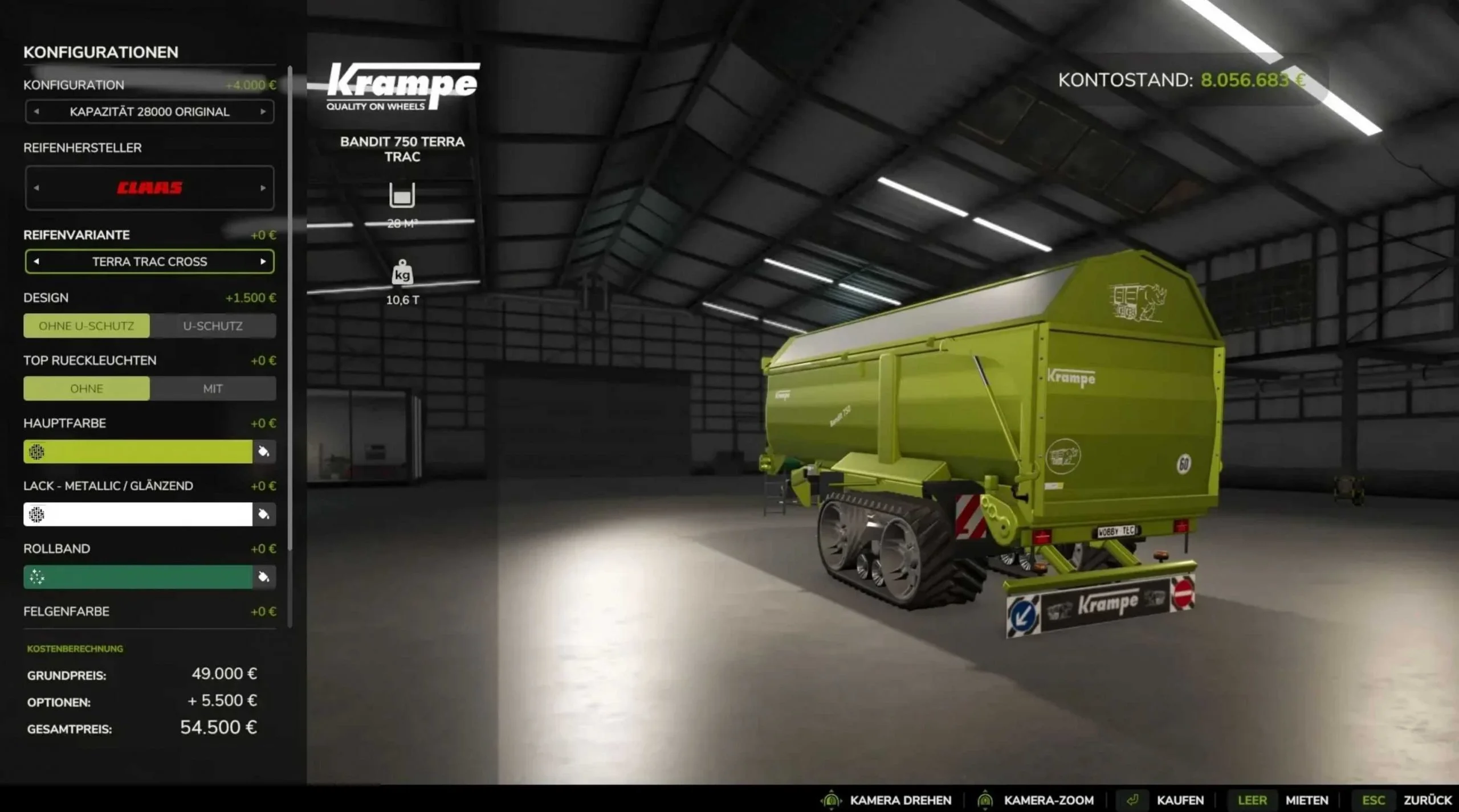 FS25 Krampe Bandit 750 TerraTrac WobbyTec v1.0 Trailers Mod FS25 Mod Free Download