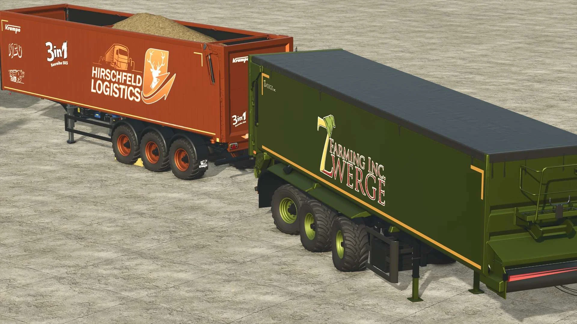 FS25 Krampe SKS Schubboden & Bandit – Hirschfeld Umbau v1.0 Trailers Mod FS25 Mod Free Download