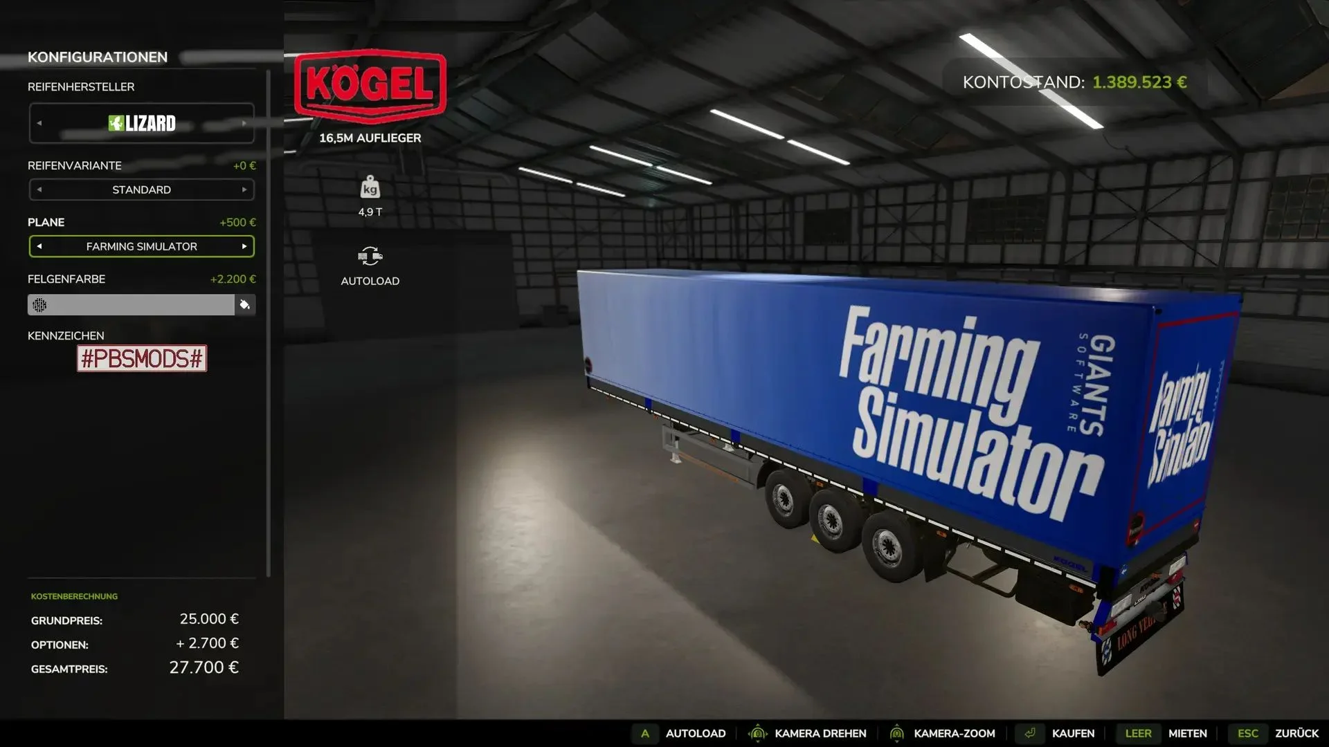 FS25 Kögel Trailer flat bed V1.1.0.1 Trailers Mod FS25 Mod Free Download