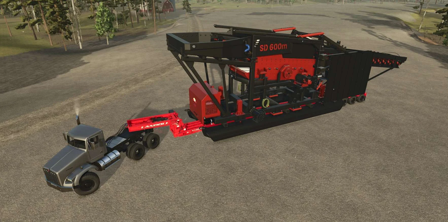 FS25 Landoll 2 Beam Lowboy Trailer v1.0 Trailers Mod FS25 Mod Free Download
