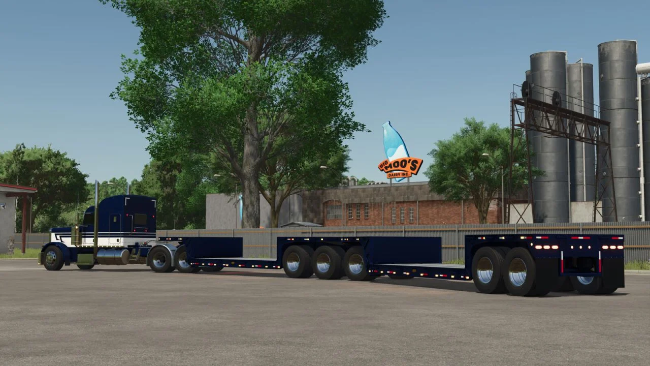 FS25 Lizard Double Drop B Train V1.0 Trailers Mod FS25 Mod Free Download