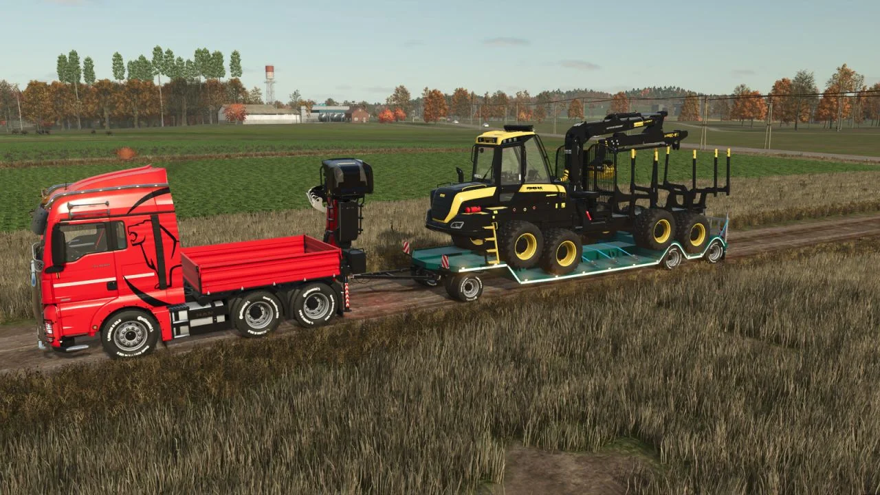 FS25 Lizard Forestry Special Lowloader TL38 V2.0 Trailers Mod FS25 Mod Free Download