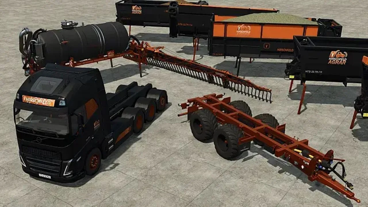 FS25 Mega Pack Volvo with ties V1.0 Trailers Mod FS25 Mod Free Download