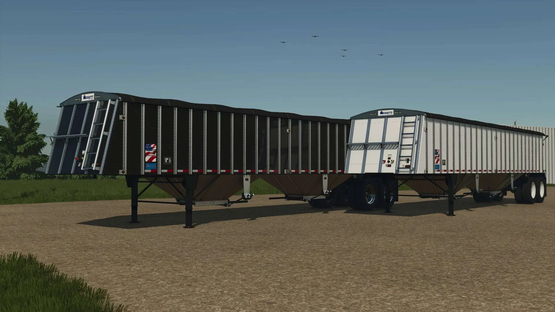 FS25 Merrit 42 Foot Hopper Bottom v1.0 Trailers Mod FS25 Mod Free Download