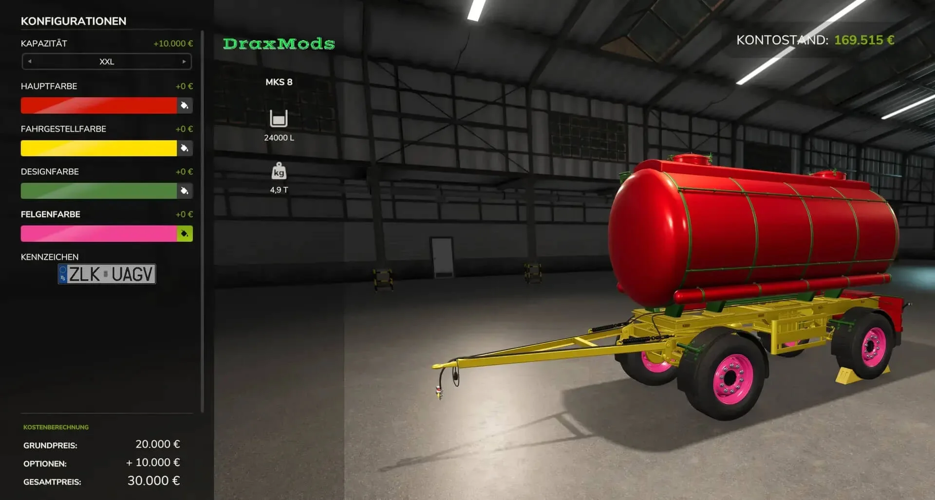 FS25 MKS tanker package (Color & Capacity options) v1.0 Trailers Mod FS25 Mod Free Download