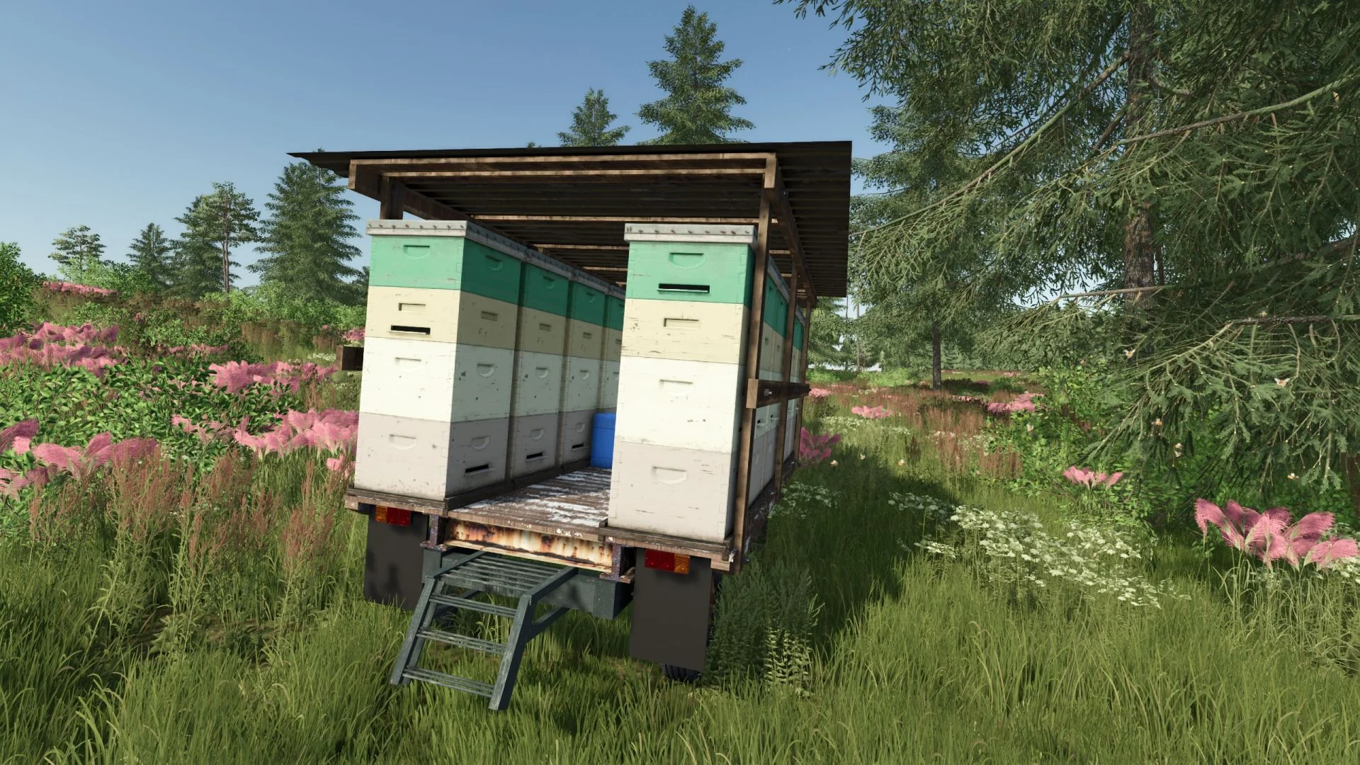 FS25 Old trailer with beehives V1.0.0.1 Trailers Mod FS25 Mod Free Download