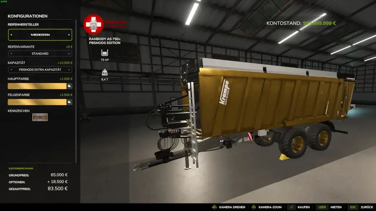 FS25 RamBody AS 750+ PBSMods Edition v1.0 Trailers Mod FS25 Mod Free Download