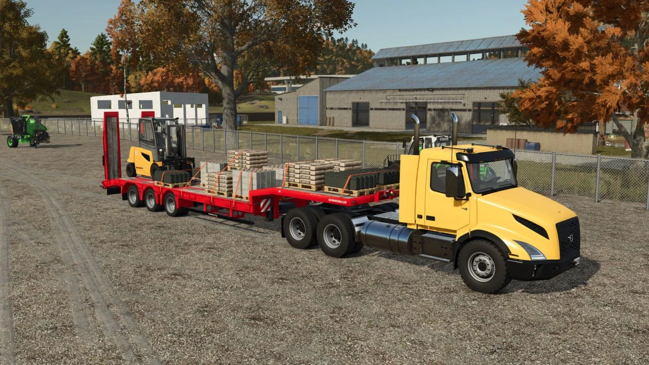 FS25 Schwarzmueller 3 Axle Low Loader V1.0 Trailers Mod FS25 Mod Free Download