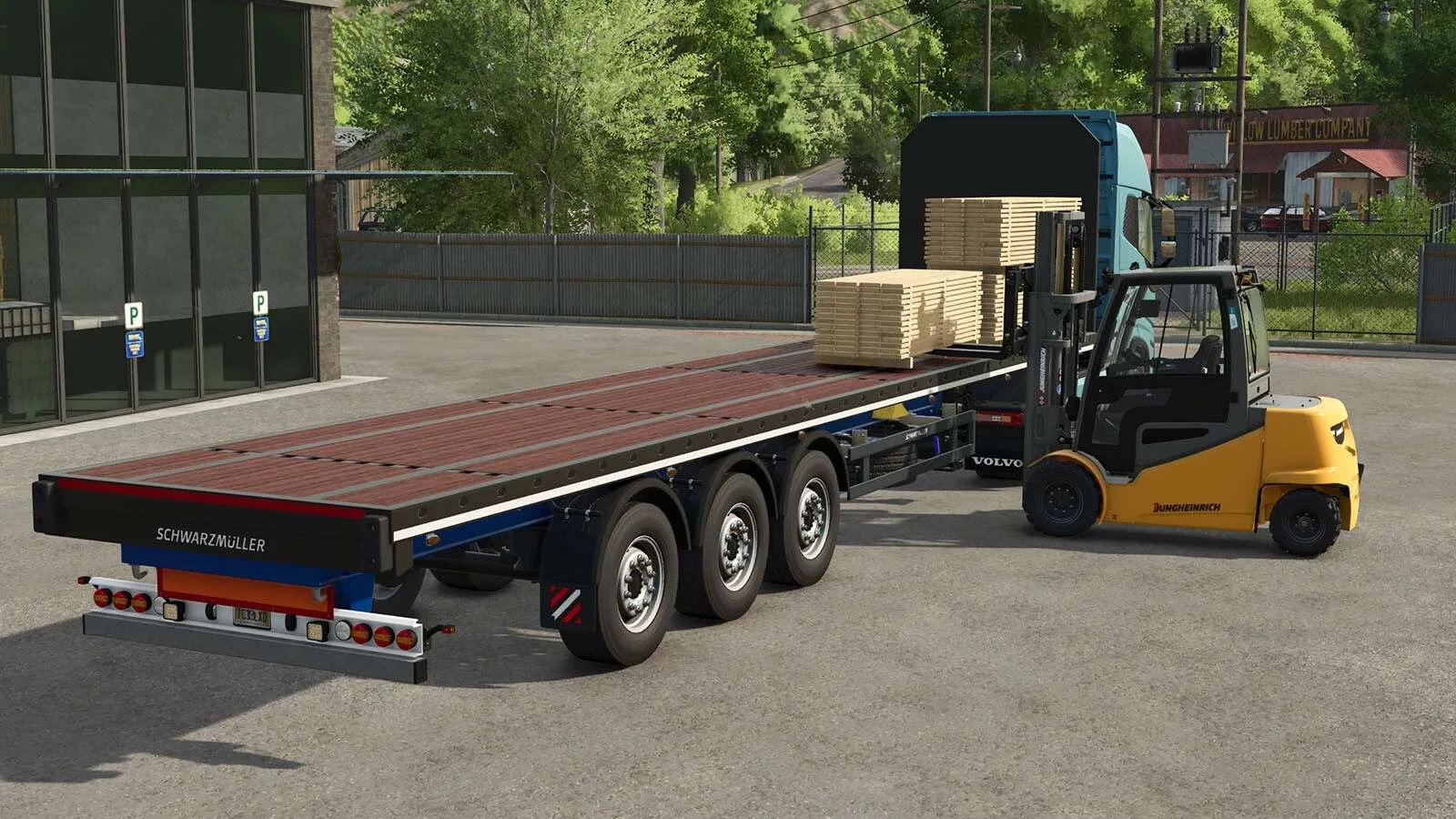 FS25 Schwarzmüller Flatbed Semi Trailer v1.0 Trailers Mod FS25 Mod Free Download