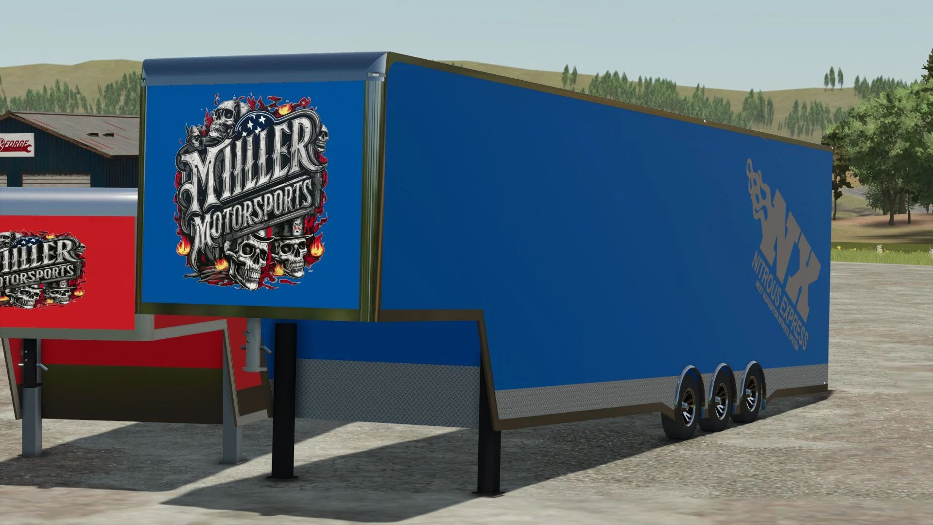 FS25 Semi-trailer for the transport of racing cars V1.0 Trailers Mod FS25 Mod Free Download