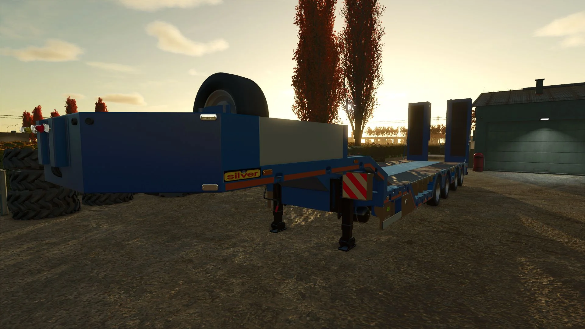 FS25 Silver 4 Axes Lowloader V1.0 Trailers Mod FS25 Mod Free Download