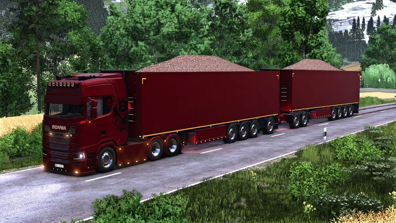 FS25 STAS Walking floor trailer V1.1 Trailers Mod FS25 Mod Free Download