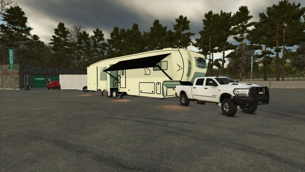 FS25 Summit 43ft 5th Wheel Camper V2.0 Trailers Mod FS25 Mod Free Download