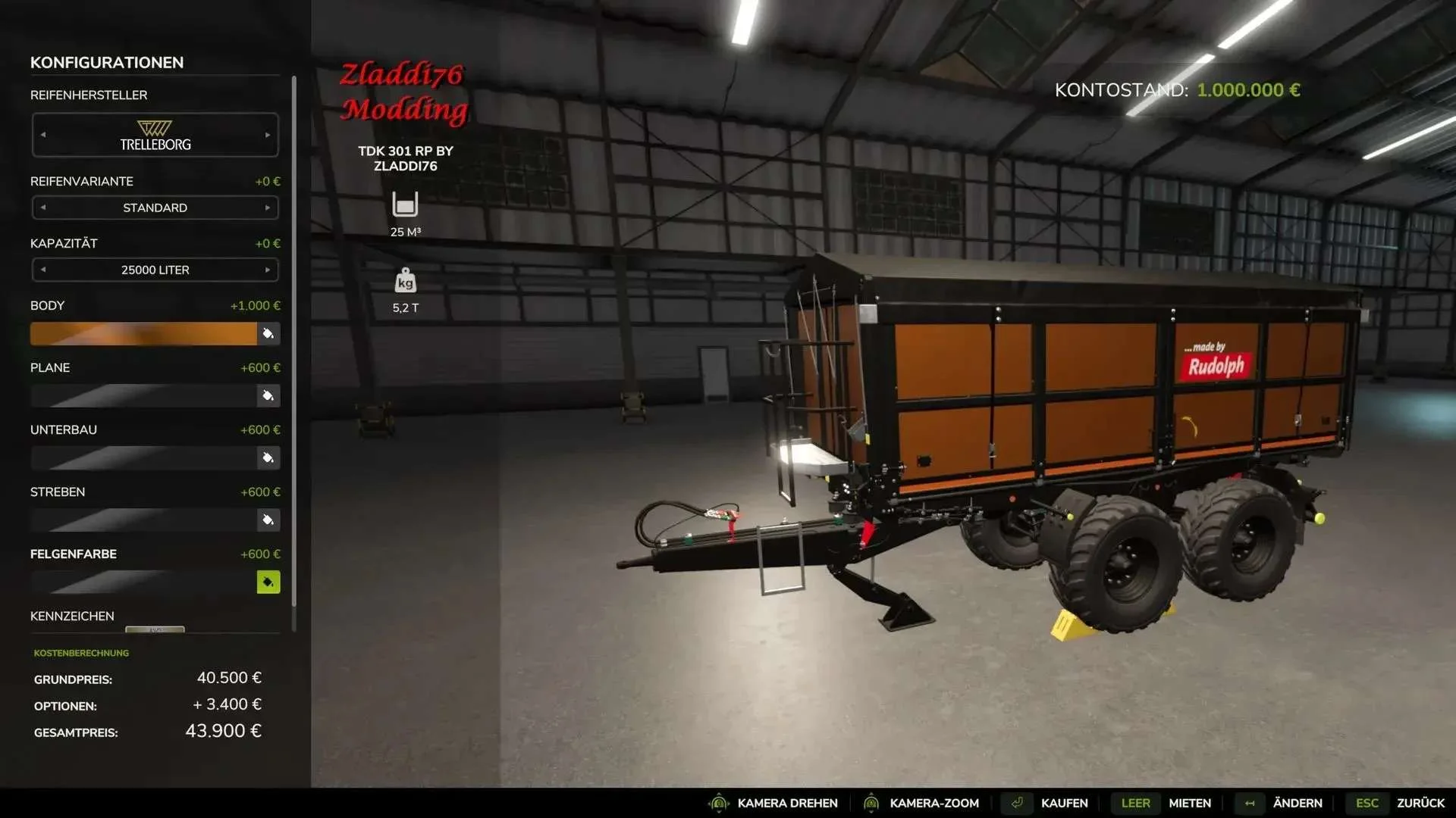 FS25 TDK 301 RP v1.0 Trailers Mod FS25 Mod Free Download