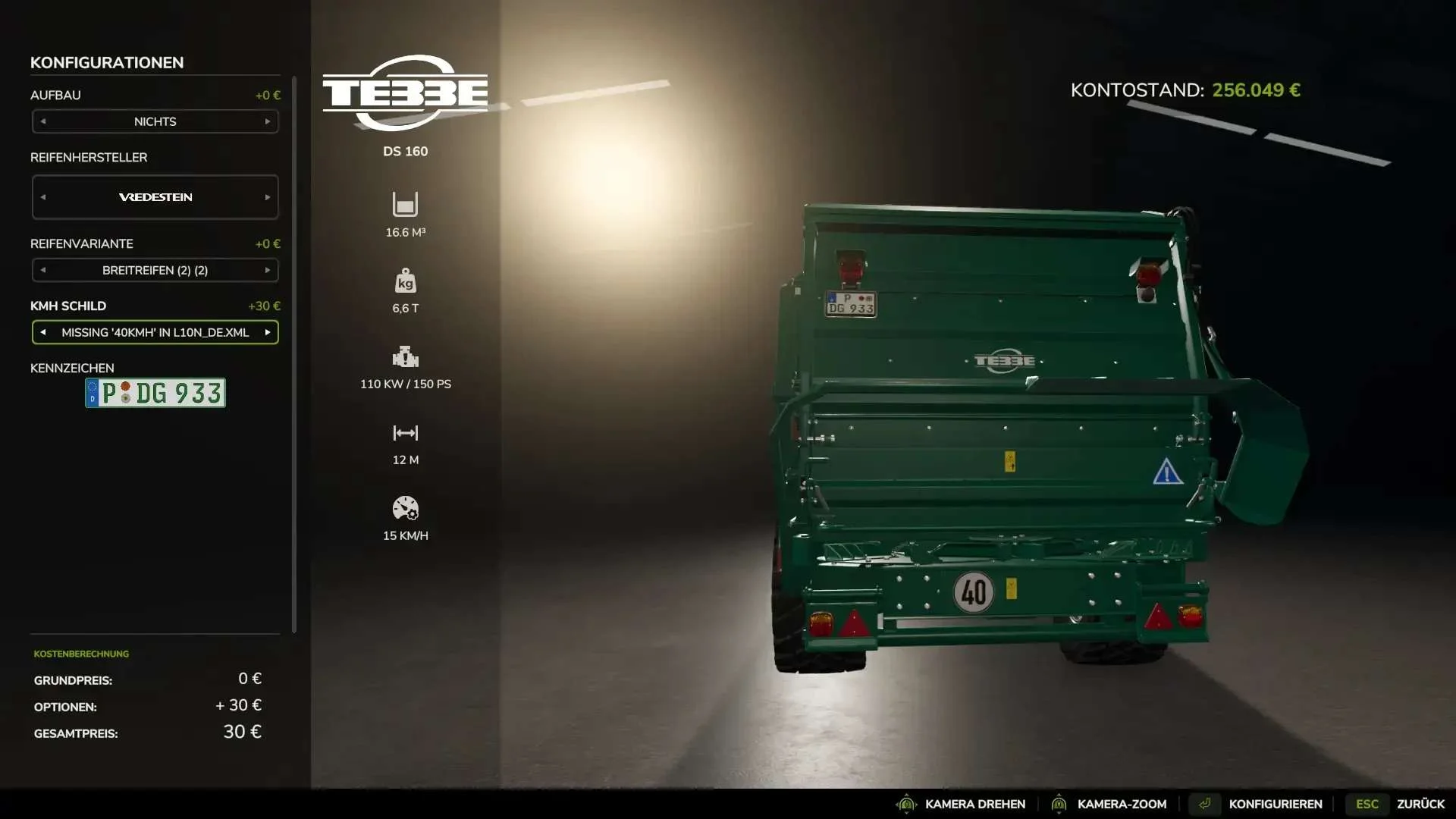 FS25 Tebbe DS 160 v1.0 Trailers Mod FS25 Mod Free Download