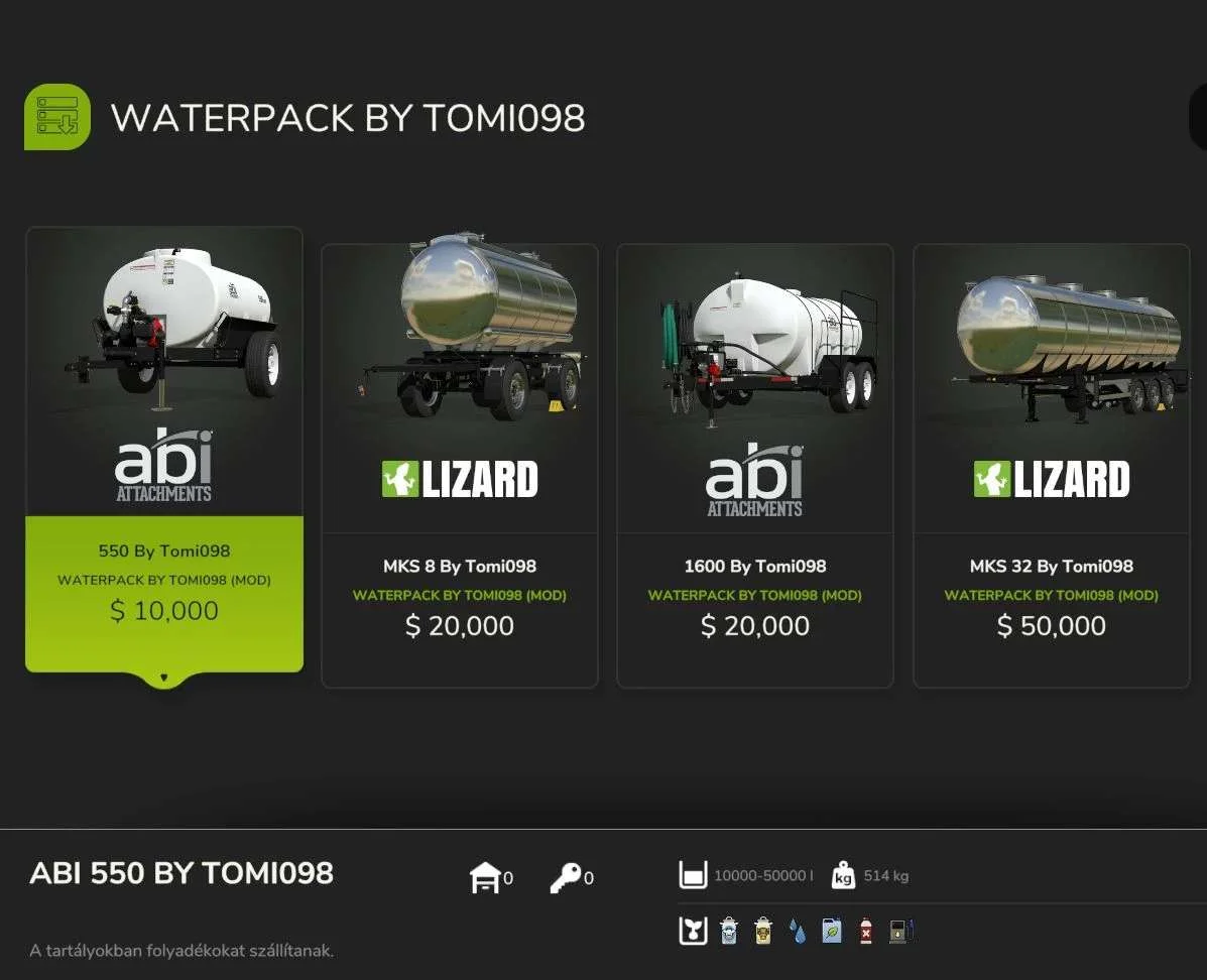 FS25 Water Trailer Pack v1.0 Trailers Mod FS25 Mod Free Download
