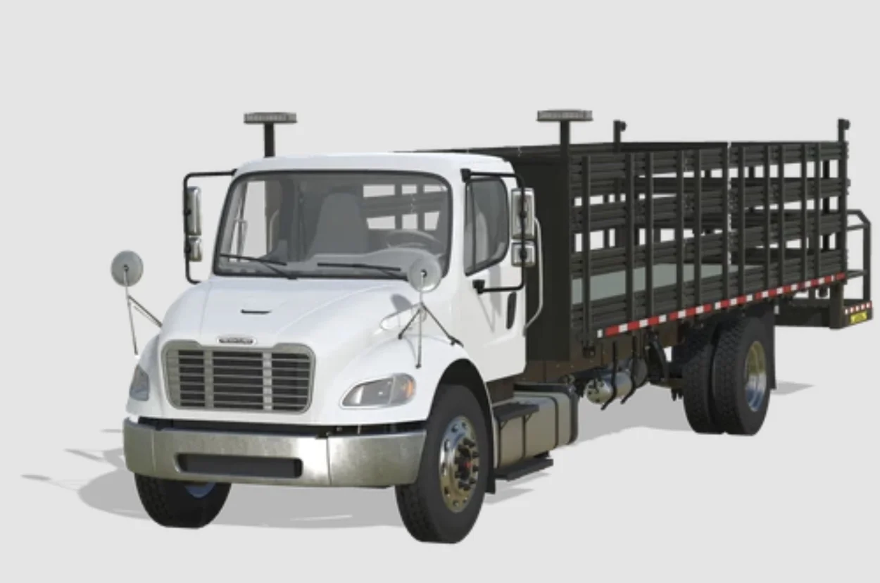 FS25 Freightliner M2 Traffic Control Stakebed v1.0 Trucks Mod FS25 Mod Free Download