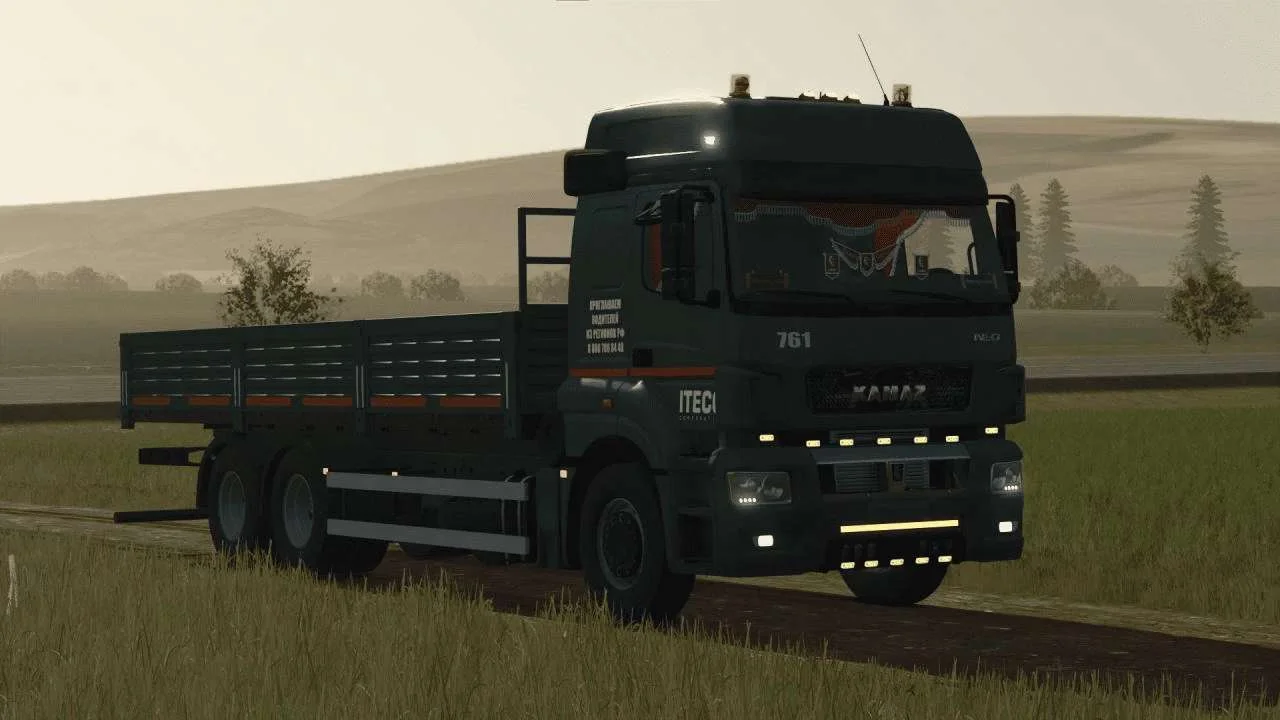 FS25 KamAZ-65207 flatbed v1.0 Trucks Mod FS25 Mod Free Download