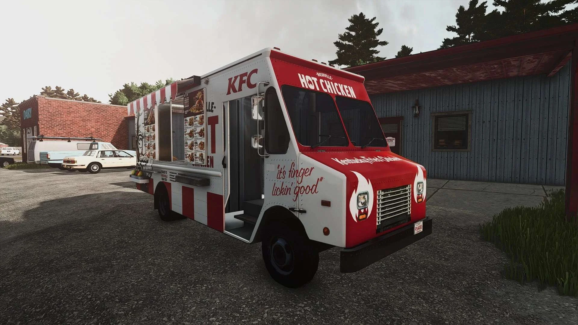 FS25 KFC Food Truck Decoration v1.0 Trucks Mod FS25 Mod Free Download