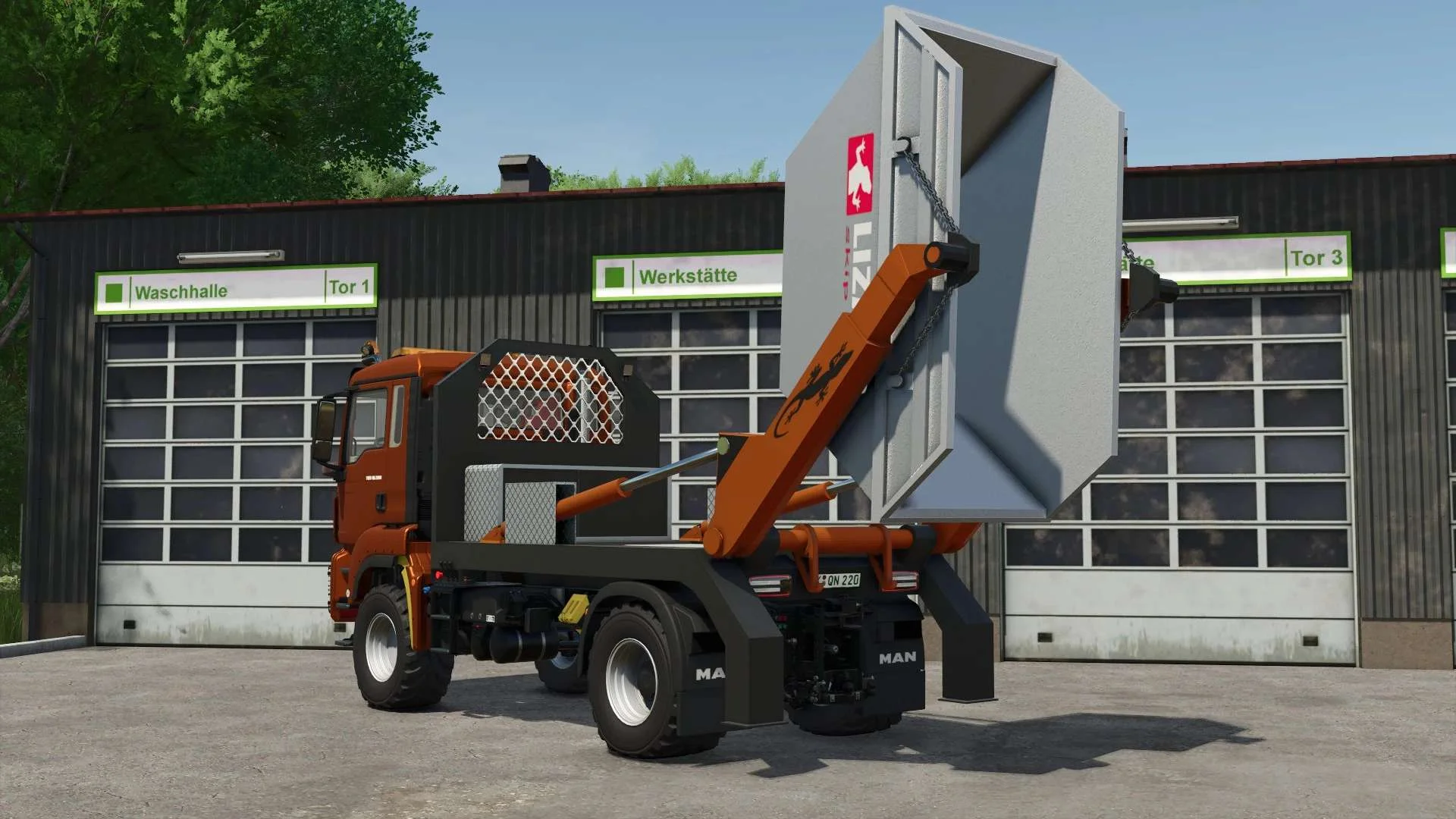 FS25 MAN TGS 18.500 Skip Loader Truck v1.0 Trucks Mod FS25 Mod Free Download