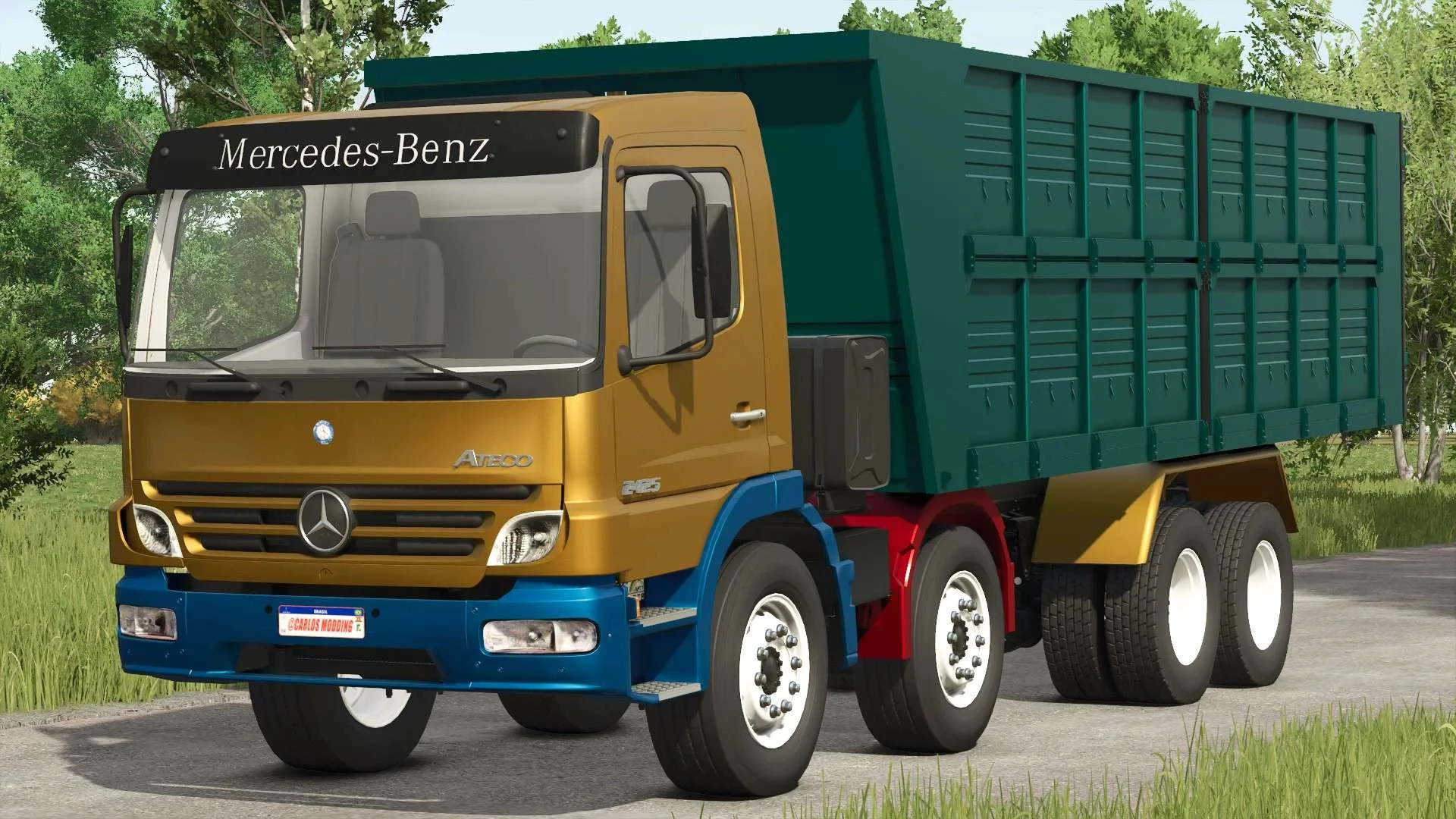 FS25 Mercedes Benz Atego 2425 6×4 & 8×4 v1.0 Trucks Mod FS25 Mod Free Download