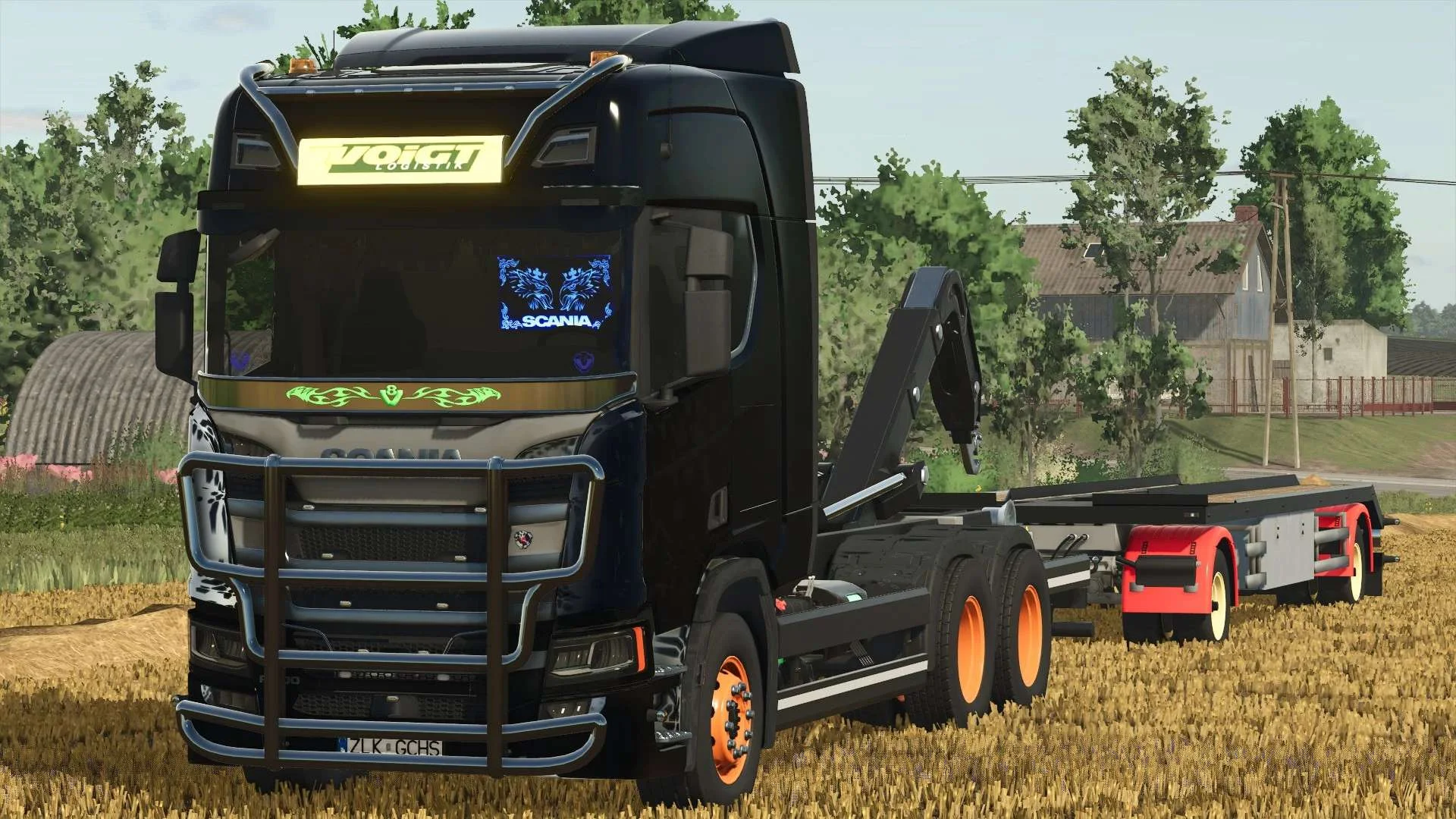 FS25 Scania R HKL & Hueffermann HKL Container Trailer v1.0 Trucks Mod FS25 Mod Free Download