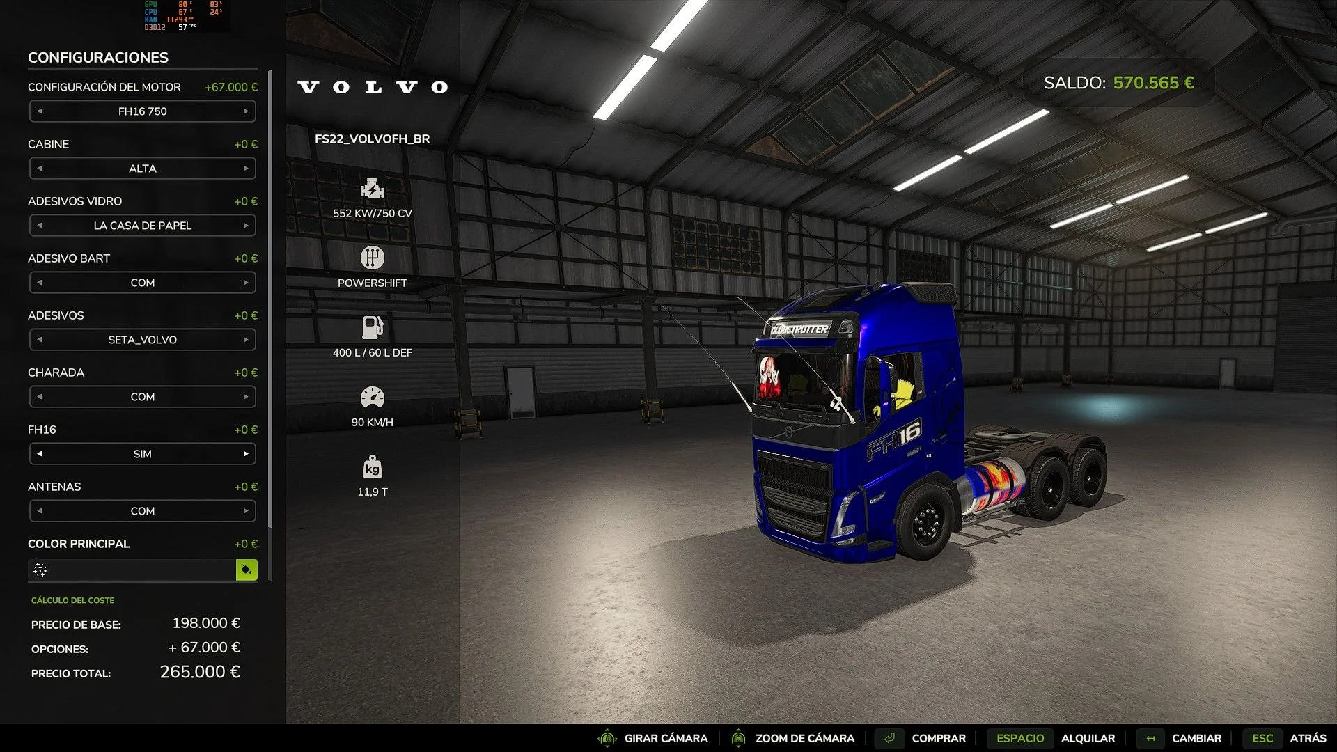 FS25 Volvo FH16 BR V1.0.0.1 Trucks Mod FS25 Mod Free Download