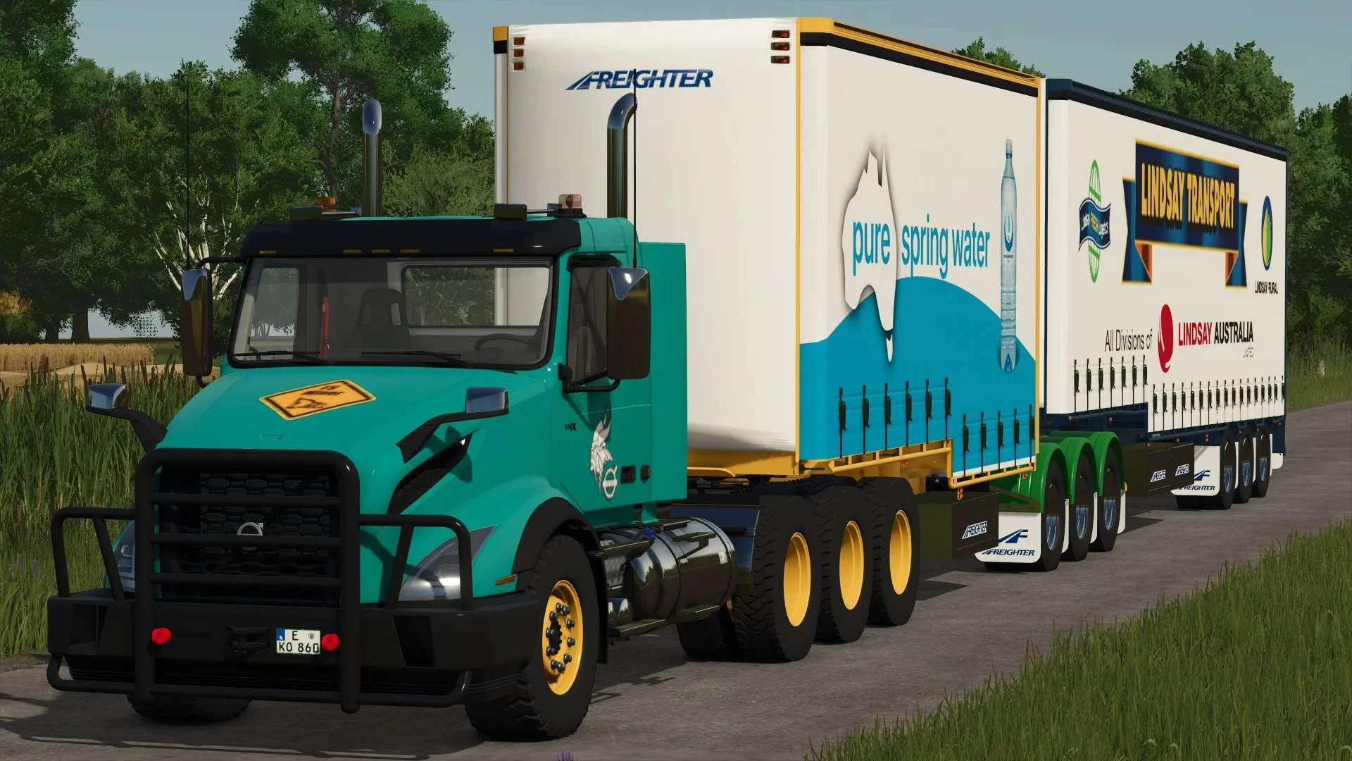 FS25 Volvo VNX 300 Truck & MaxiTrans Freighter Trailers v1.0 Trucks Mod FS25 Mod Free Download