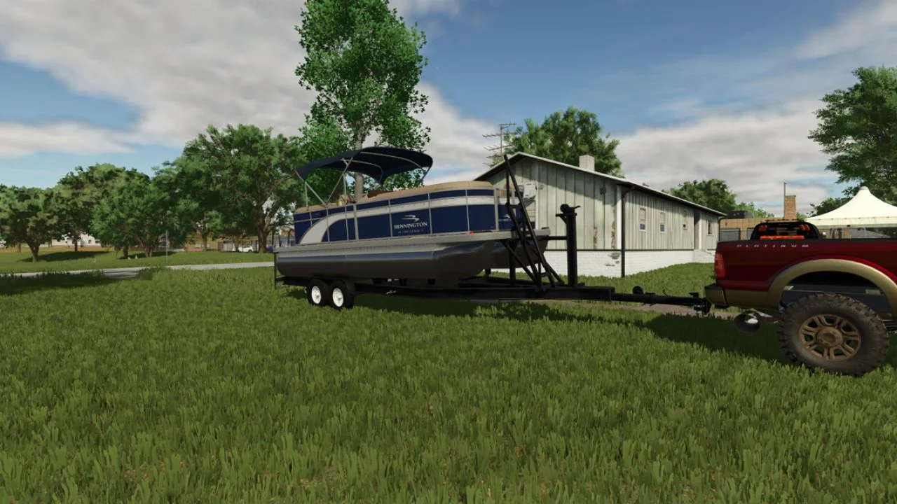 FS25 2018 Bennington Pontoon Boat V1.1 Vehicles Mod FS25 Mod Free Download