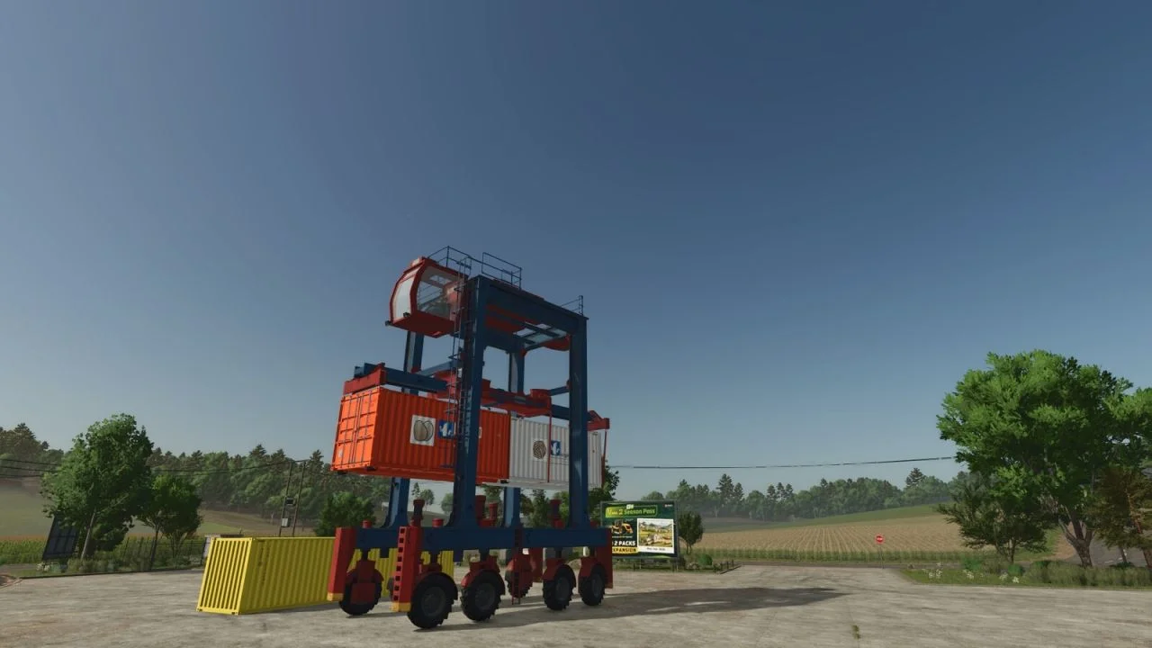 FS25 Container Straddle Carrier V1.0 Vehicles Mod FS25 Mod Free Download
