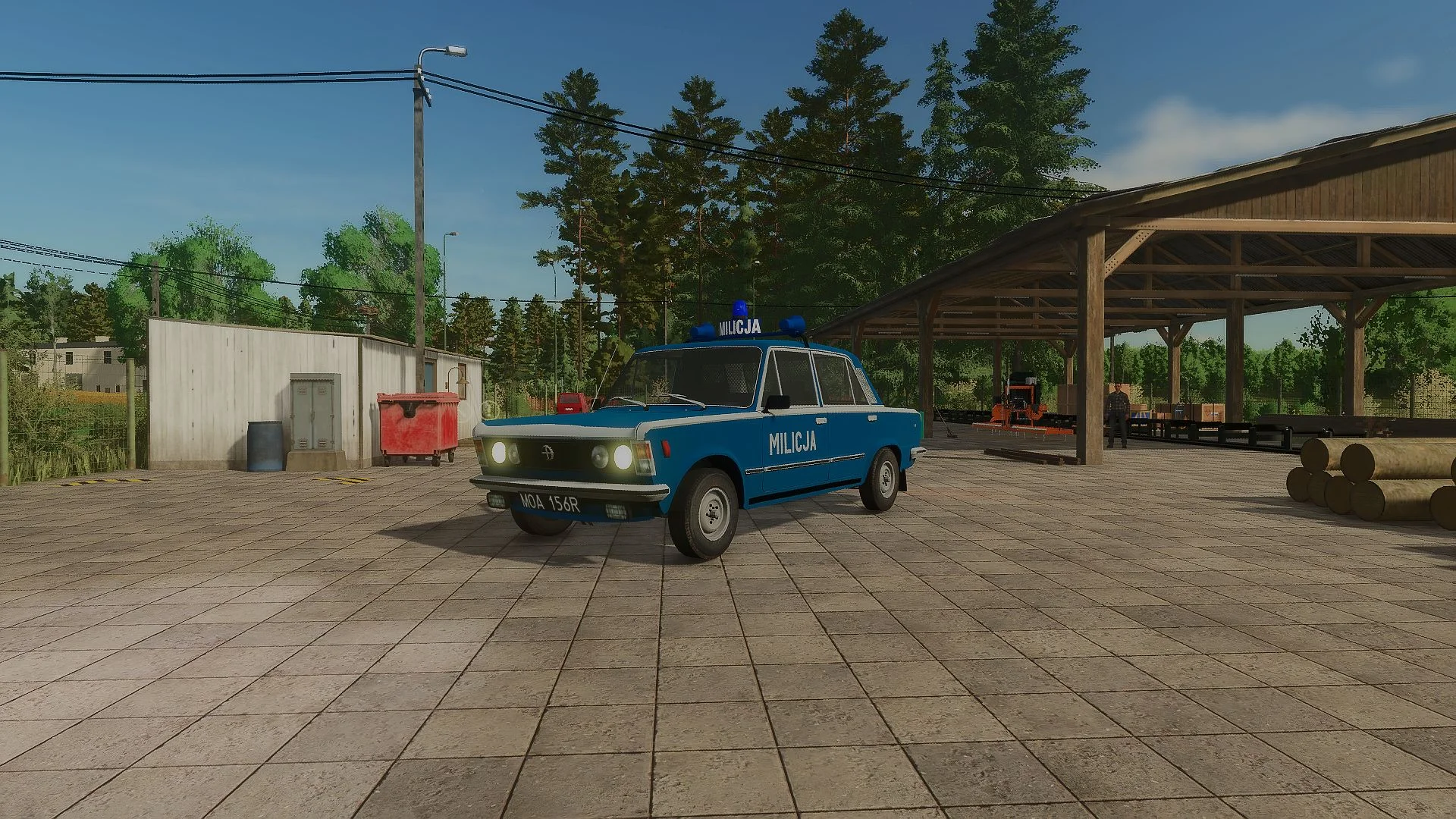 FS25 Fiat 125p FSO Milicja V1.0 Vehicles Mod FS25 Mod Free Download