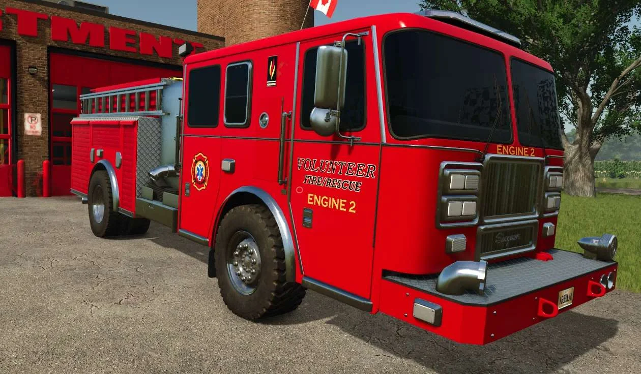 FS25 FireTruck SeagraveEngine v1.0 Vehicles Mod FS25 Mod Free Download