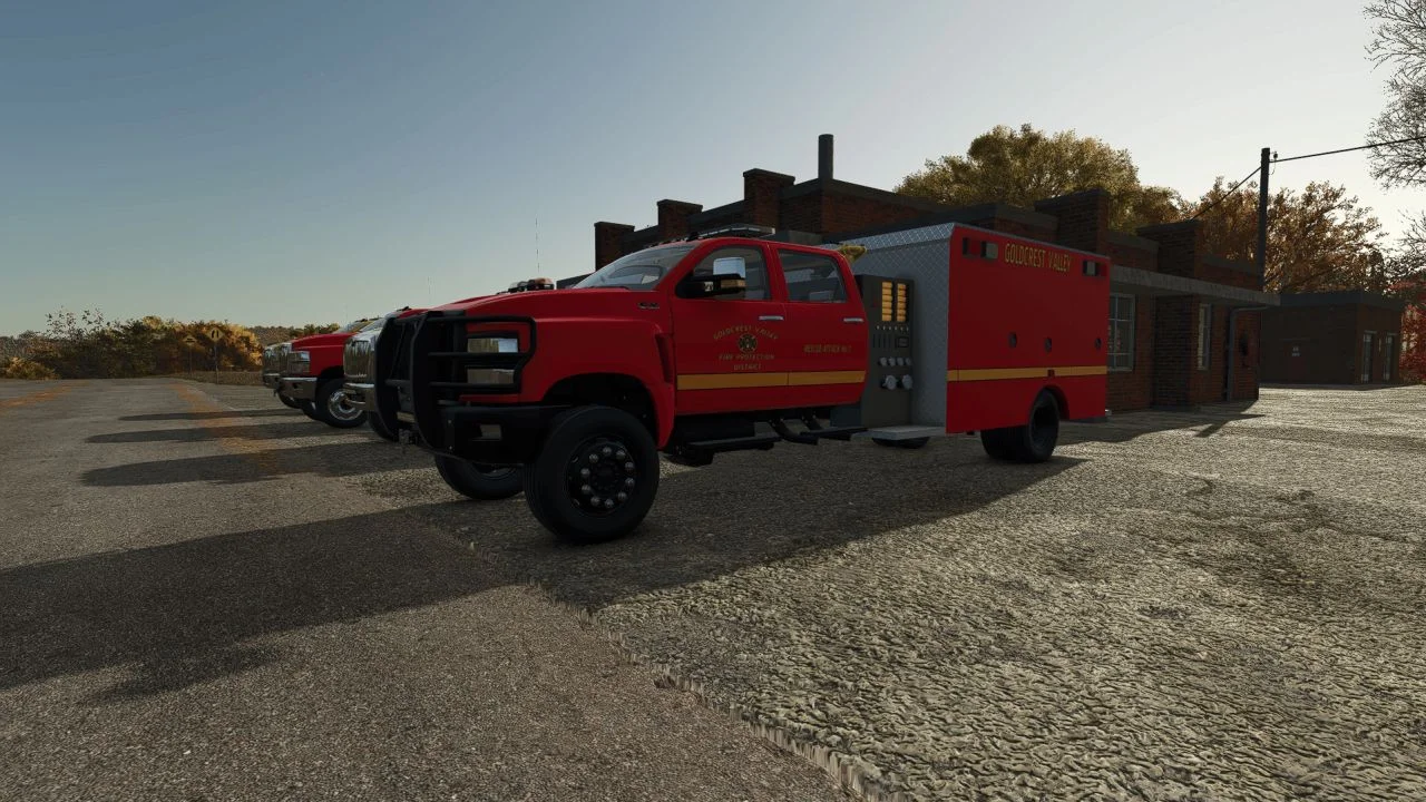 FS25 International CV Series Fire Truck V1.0 Vehicles Mod FS25 Mod Free Download